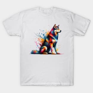 Czechoslovakian Vlcak in Vivid Splash Art Style T-Shirt